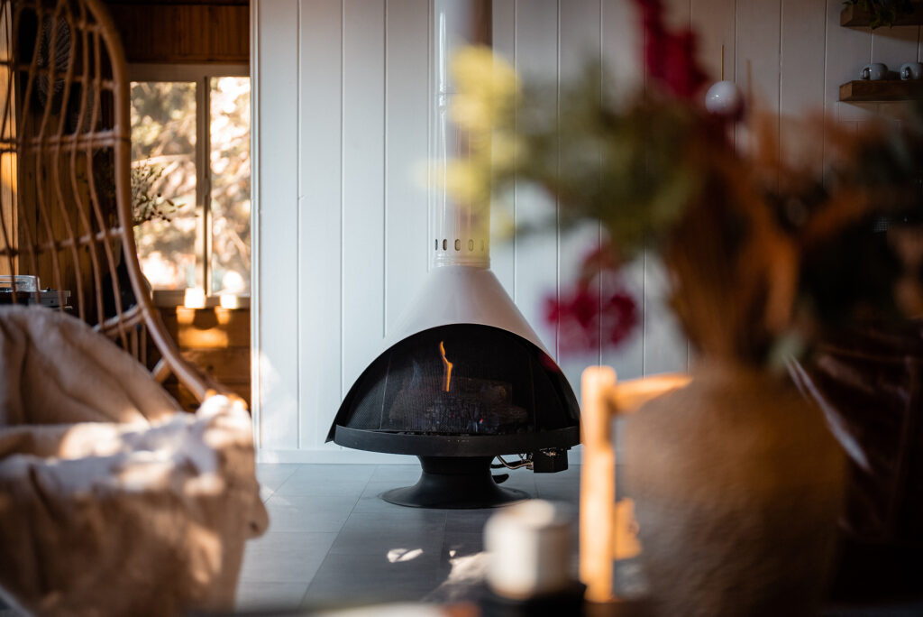 Malm Fireplace at Lightfoot Cabin