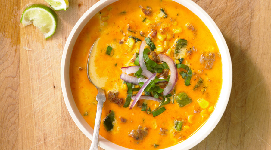 Spicy Chorizo Corn Chowder