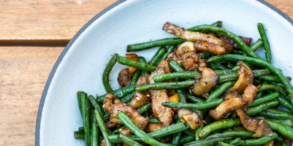 Long Beans with Pork Belly Recipe Sunset Magazine