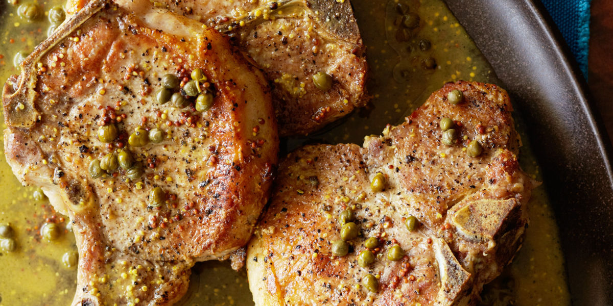 Pork Chops with Mustard, Rosemary, and Capers Recipe – Sunset Magazine