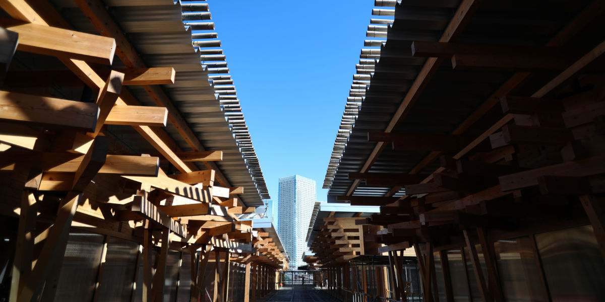 Tokyo Olympic plaza built with timber