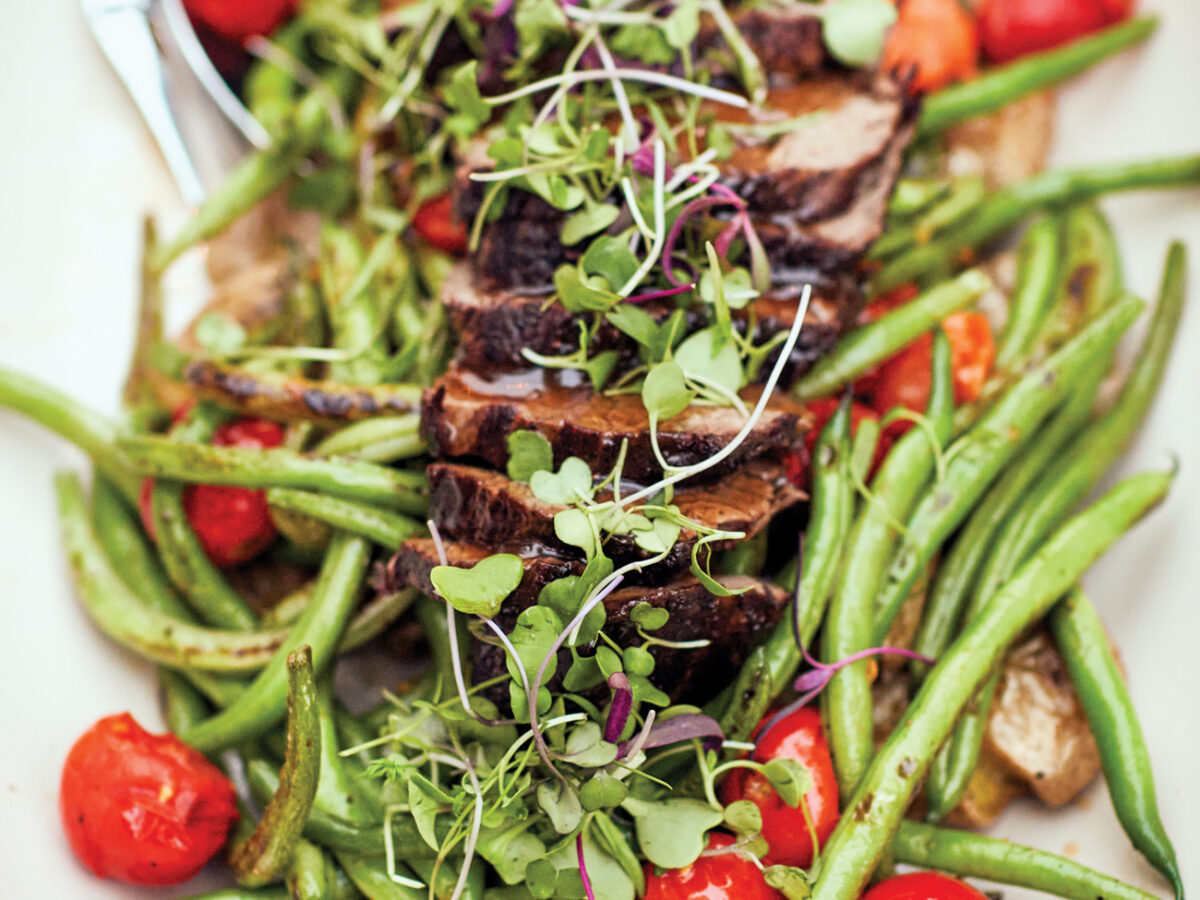 Filet of Beef with Green Beans and Cherry Tomatoes
