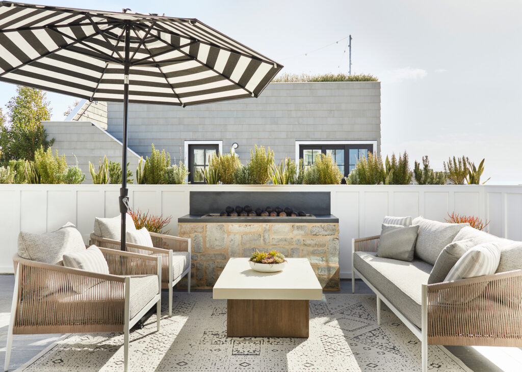 Outdoor Patio in Hermosa Beach House by Christine Vroom