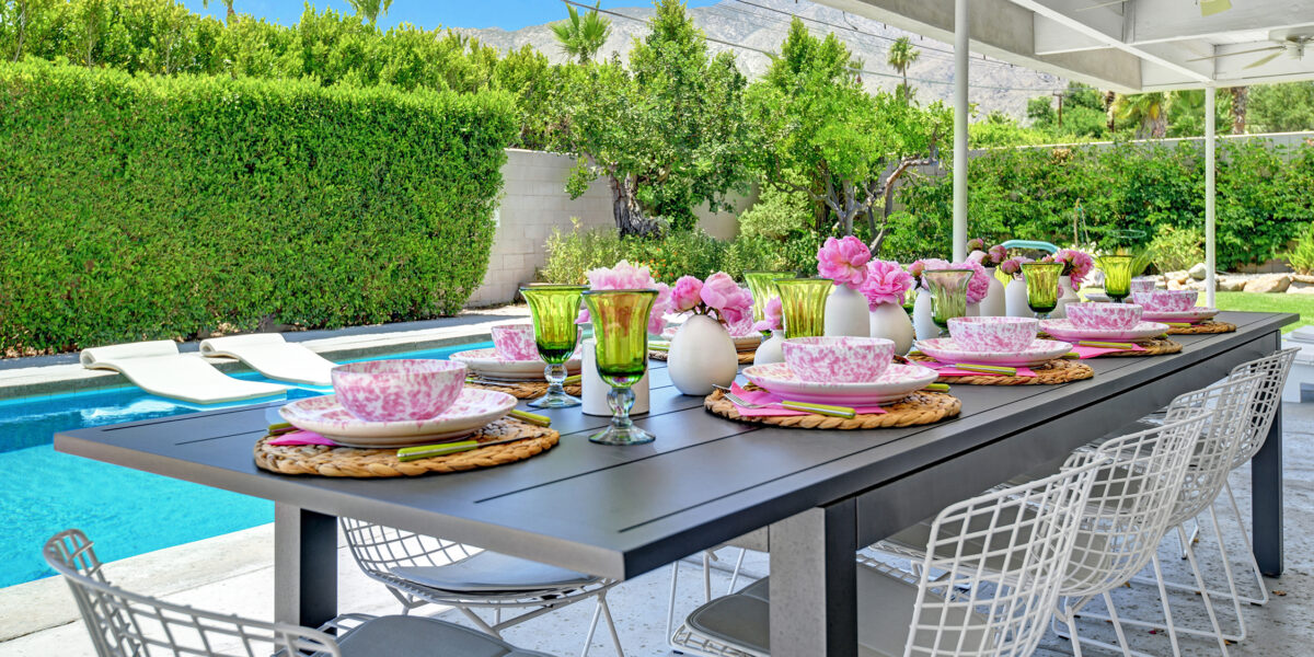 Patio Table in Pop Pad Palm Springs House