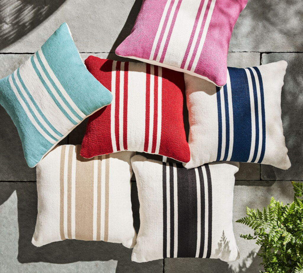 Pottery Barn Modern Farmhouse Striped Outdoor Pillow