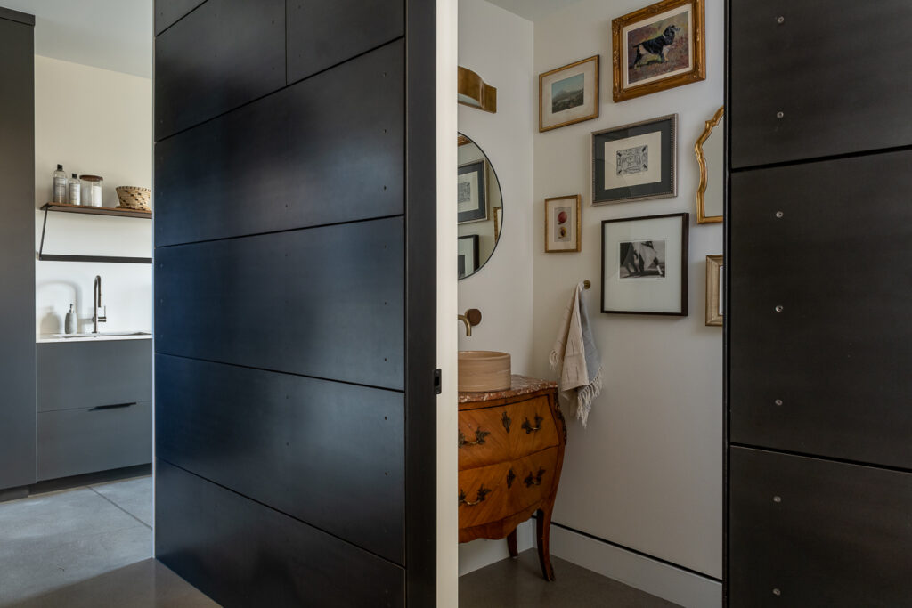 Powder Room in Bozeman House by Envi Interior Design