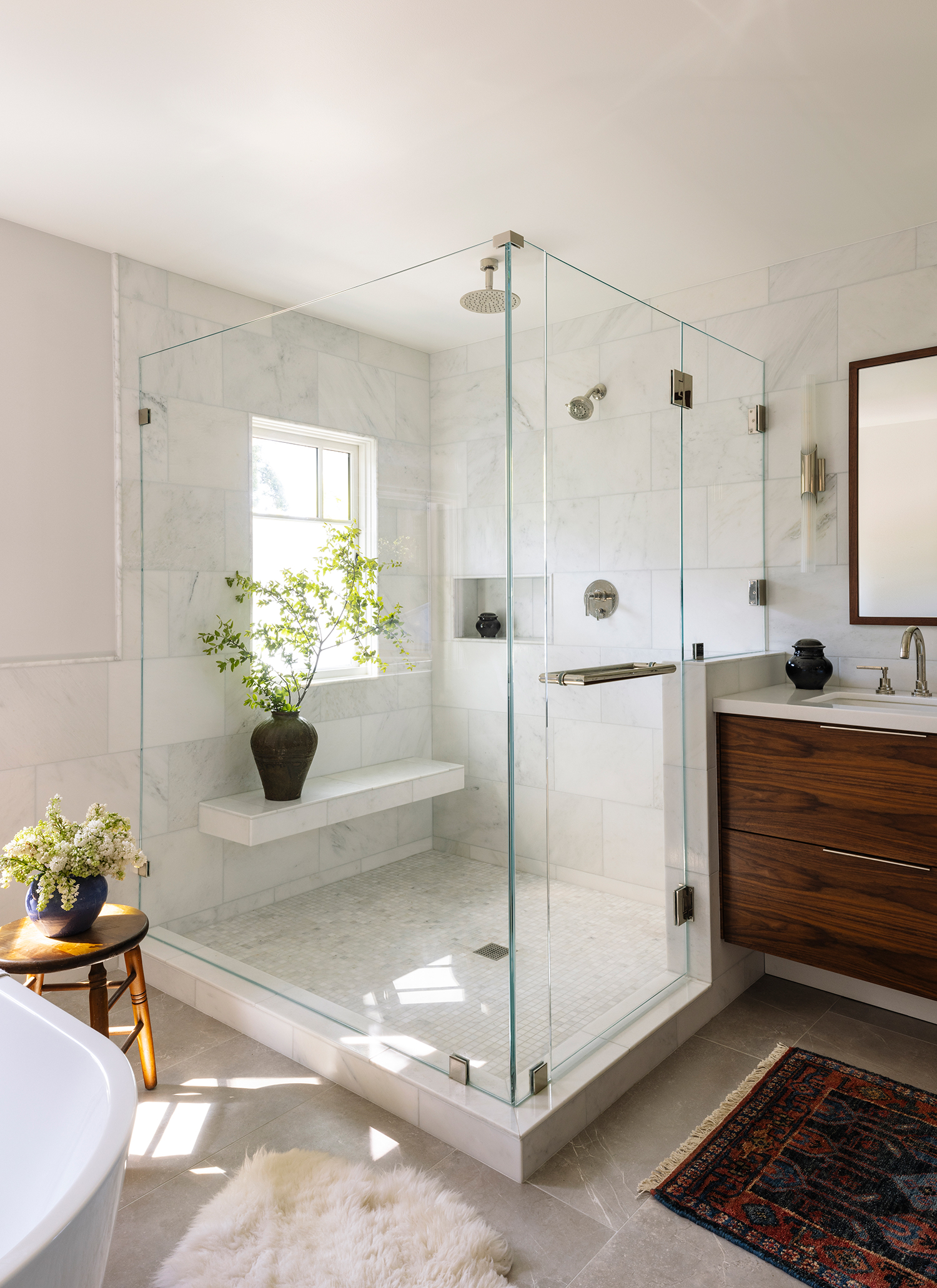 Primary Bathroom in Oakland Craftsman by Emily Finch