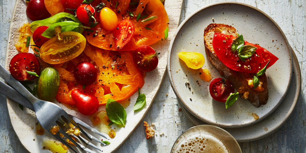Rainbow Tomato Bruschetta