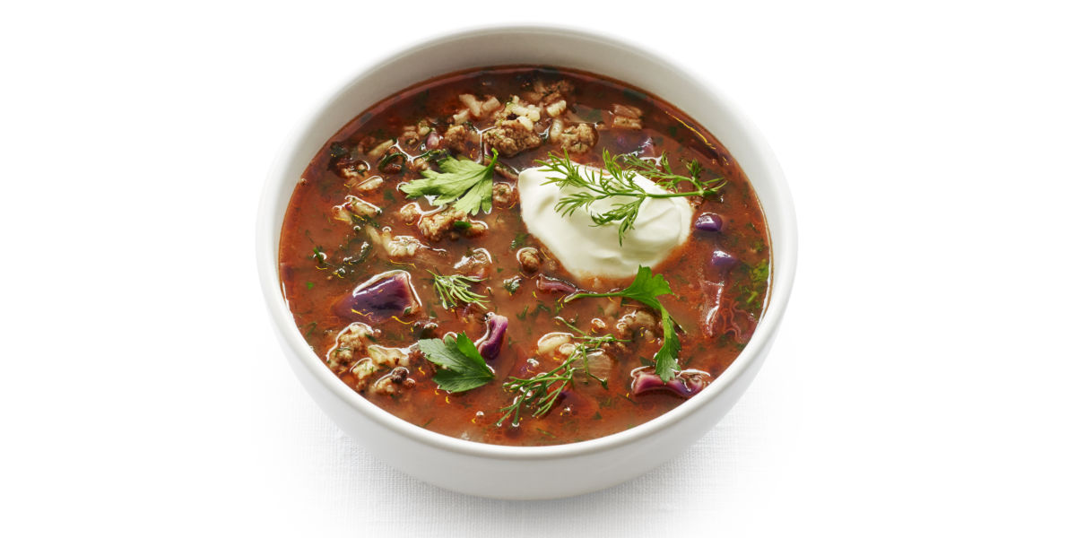 Red Cabbage and Beef Soup with Rice Sunset Magazine