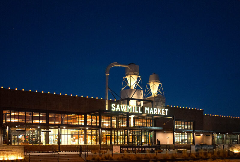 Sawmill Market Exterior Night