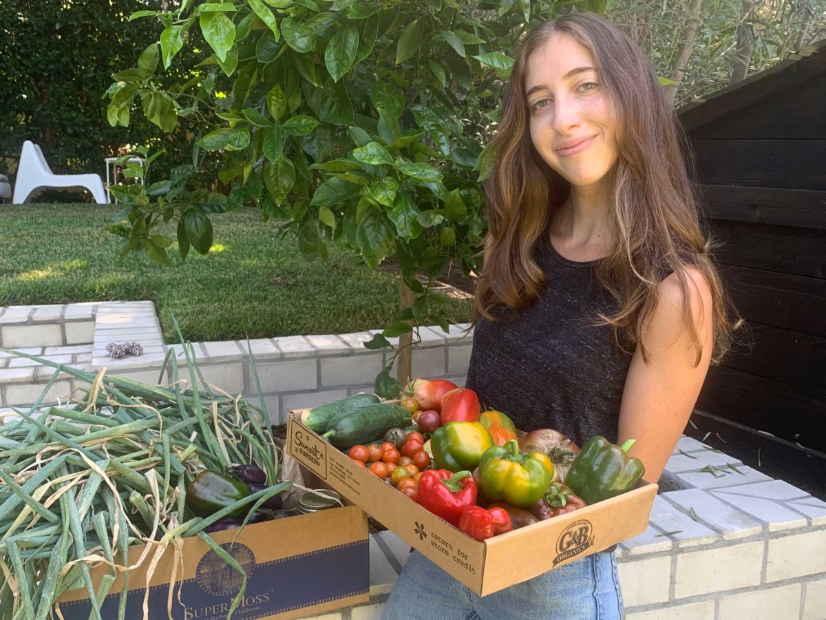 Sophie Pennes with Produce