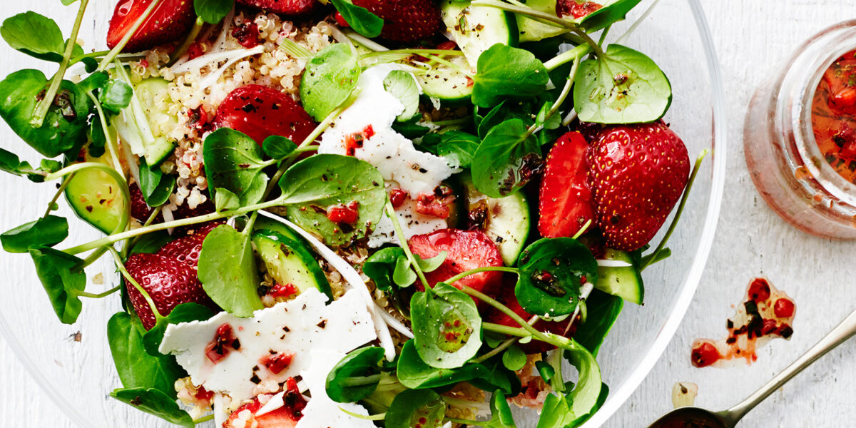 Strawberry Quinoa Ricotta Salata Salad