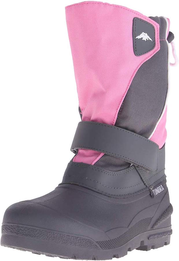 Pink and grey Tundra Quebec snow boots