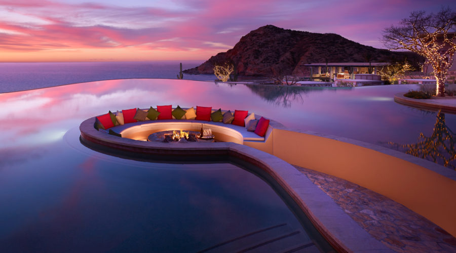 The infinity pool at Montage Los Cabos for thanksgiving couple getaways