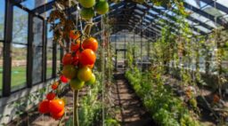 Greenhouse Tomatoes on a Trellis