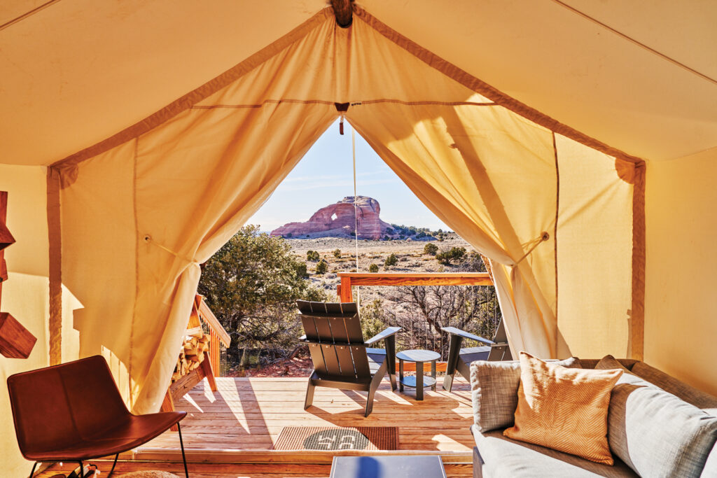 Under Canvas ULUM Moab Tent Interior Looking Out