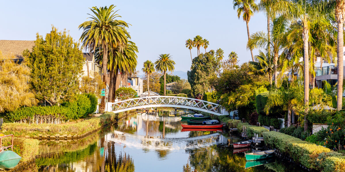 Venice Canals neighborhood in Los Angeles, California, USA