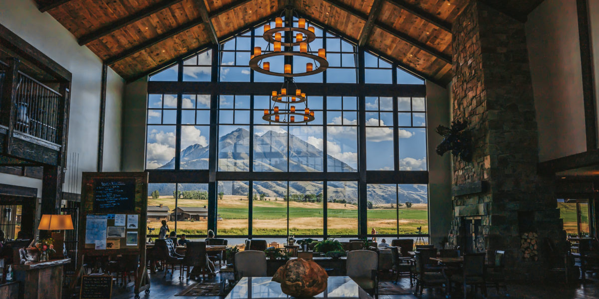 Sage Lodge lobby mountain view