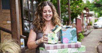 Sara Smith of Wrappily wrapping paper
