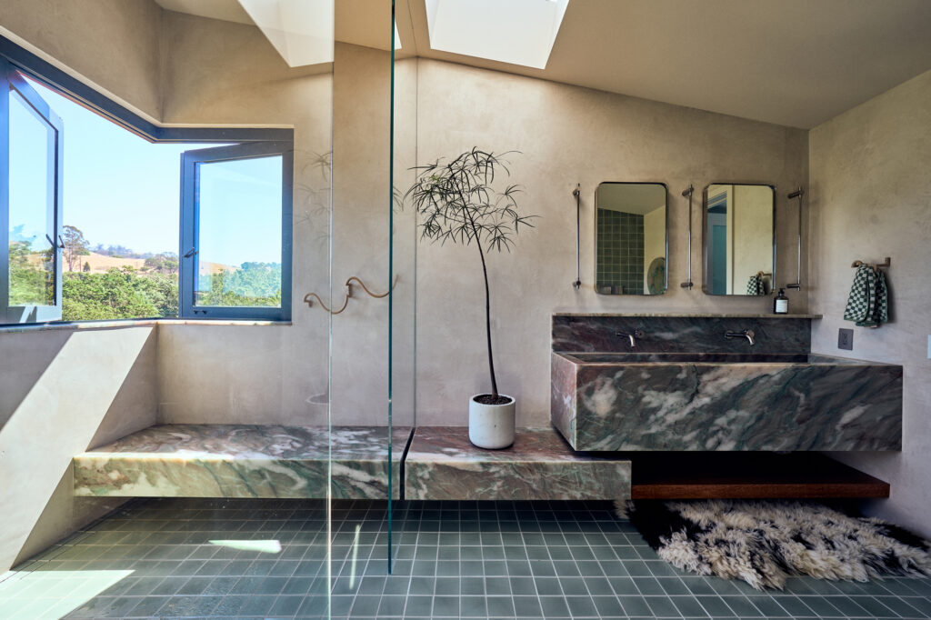 Bathroom shower and vanity