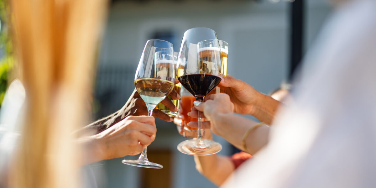 Wine Glasses Toasting