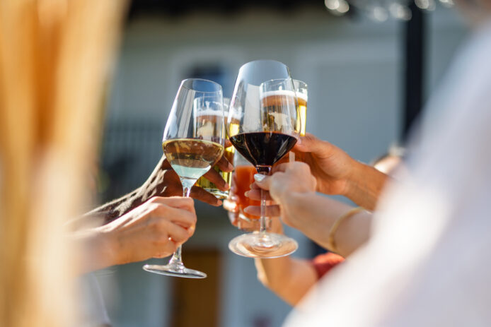 Wine Glasses Toasting