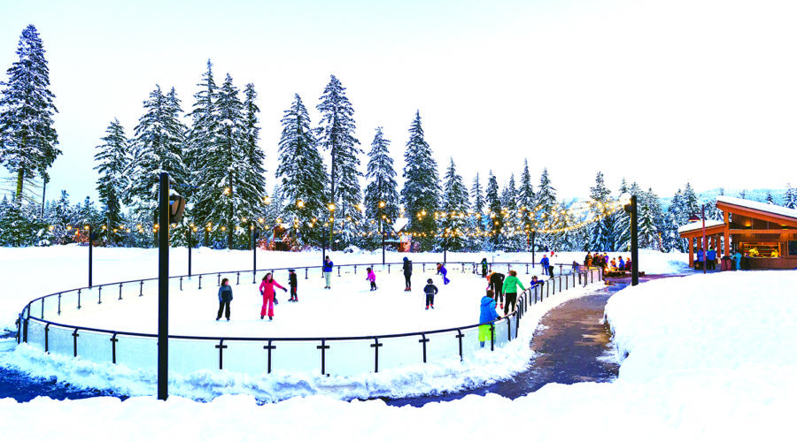 Ice Skating Rink at Suncadia Resort winter lodge