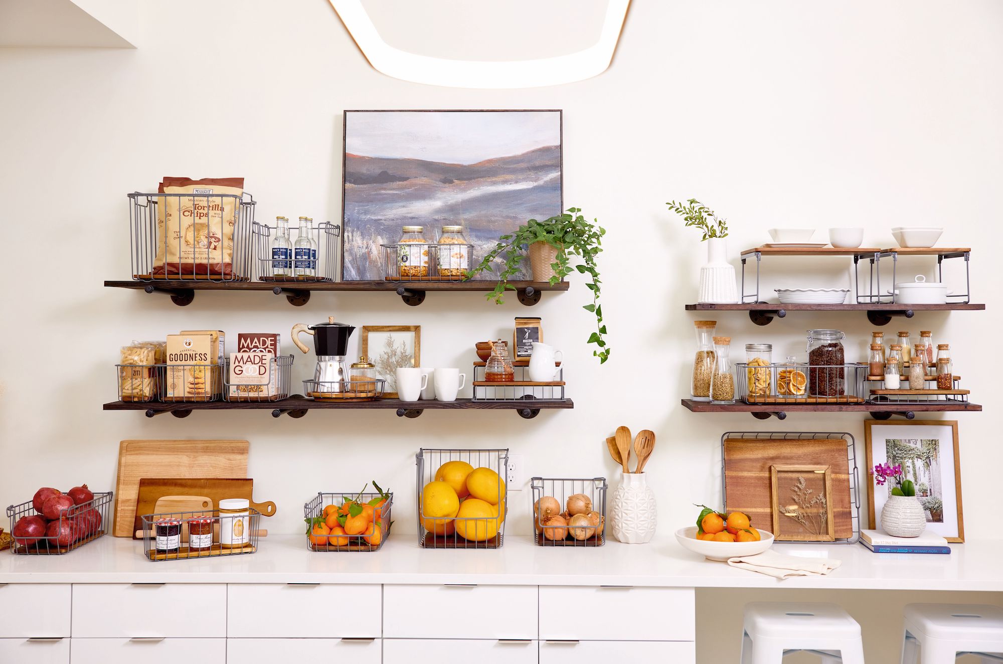 pantry organization containers with ingredients
