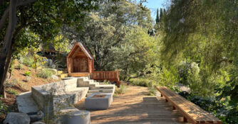 Wooden Slate Structure Nectar Landscape Design