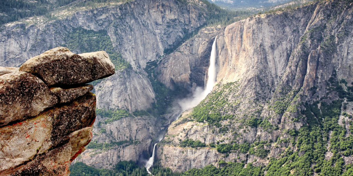 View of Yosemite Falls, one of the things you must see in Yosemite National Park, California, USA